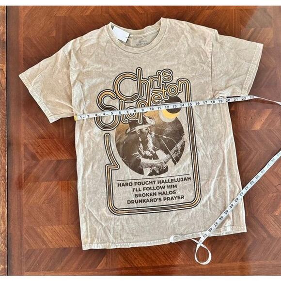 NWOT Chris Stapleton Graphic Tee Retro Tour Songs T-Shirt Men’s L Tan - Picture 6 of 9